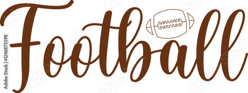 Football typography clip art design on plain white transparent isolated background for card, shirt, hoodie, sweatshirt, apparel, card, tag, mug, icon, poster or badge, tailgates and touchdowns