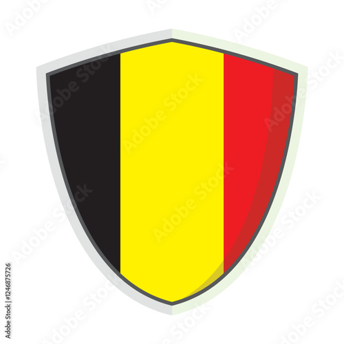 Free Download Belgium national flag Shield Badge - GFXLoad