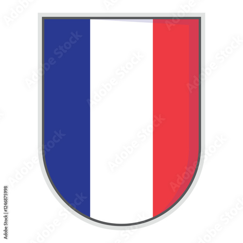 Free Download France national flag Shield Badge - GFXLoad