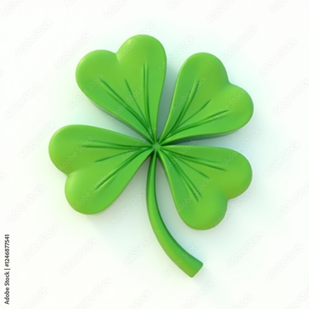 Shamrock 3D icon vector. Clover illustration sign. St Patricks Day symbol or logo. Can be used for websile and mobile device. vector illustration with white background