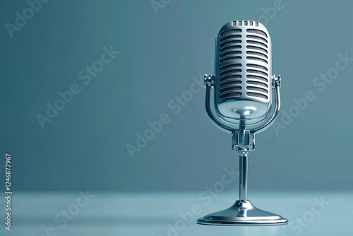 Mockup podcast cover mockup featuring a vintage microphone design