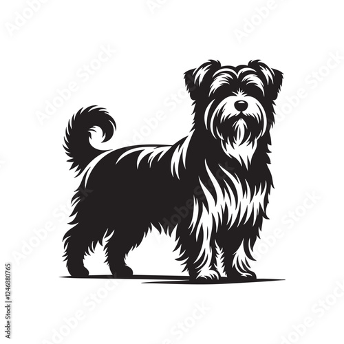 High quality silhouette of the bulldog isolated on white background