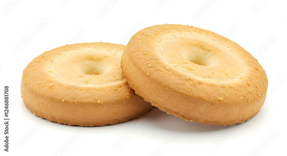 Two round Danish butter cookies isolated on a white background. Two round Danish butter cookies isolated on a white background.