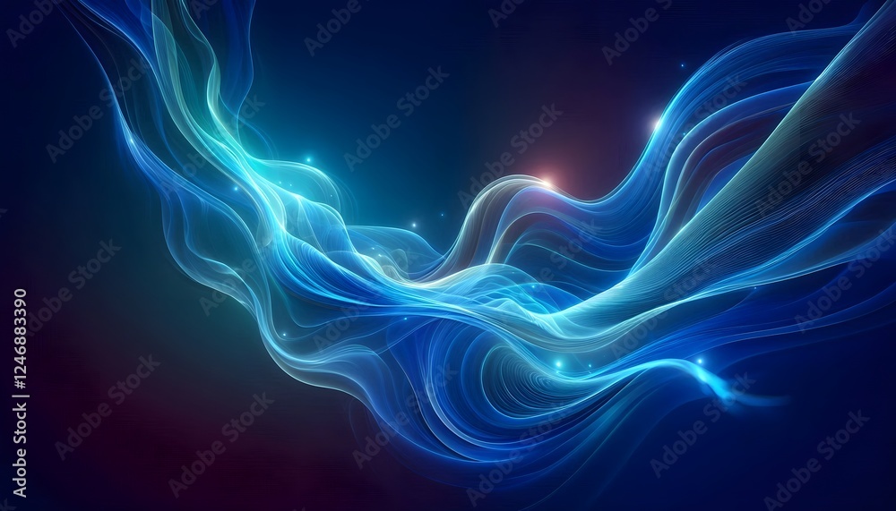 Fototapeta premium Ethereal Light Waves, GENERATIVE AI