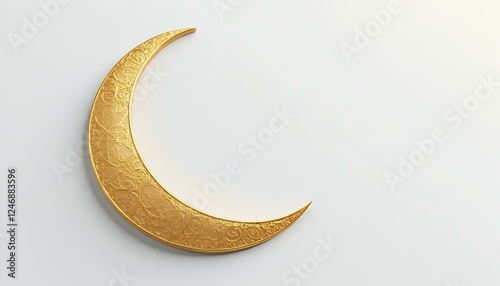 Ramadan Kareem_ Golden Crescent Moon Illustration