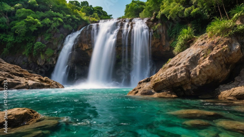 waterfall in the mountains