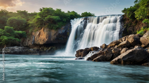 waterfall in the mountains