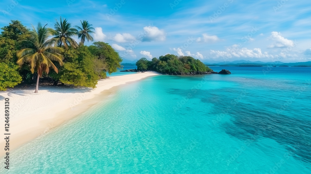 Fototapeta premium calm turquoise waters and white sandy beaches