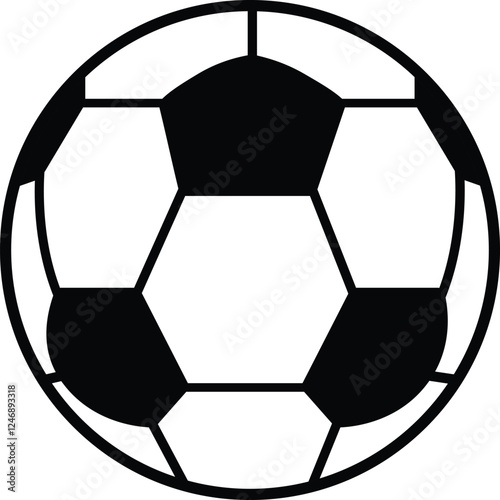 Soccer Ball icon, Soccer Ball silhouette vector,
Soccer Ball outline flat icon, Football games equipment, Simple vector illustration of Soccer Ball.
