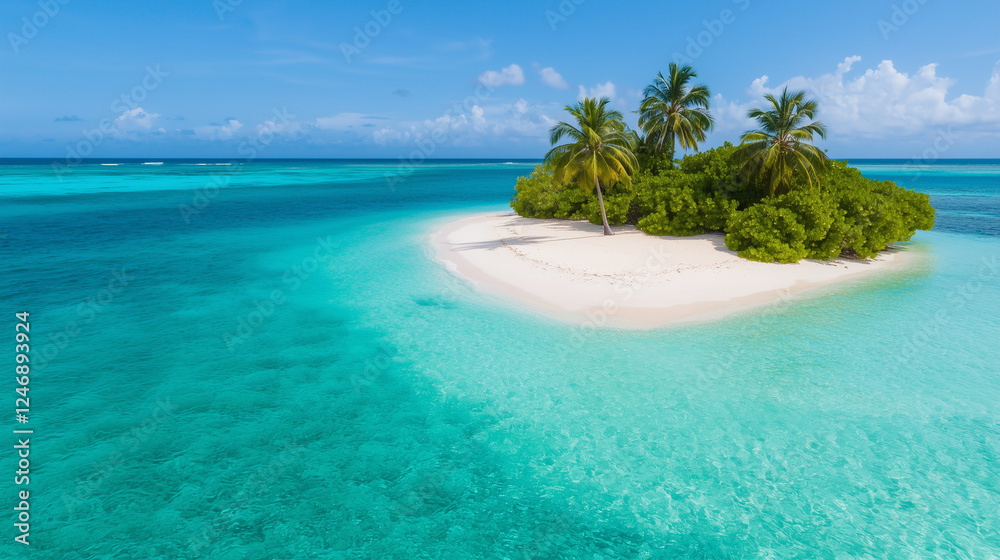 tropical island with white sand and turquoise waters tropical island with white sand and turquoise waters