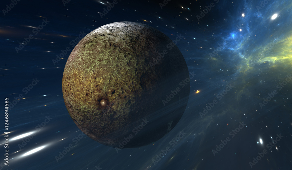 Planets outside our solar system. Exoplanets and exoplanetary systems, space background.