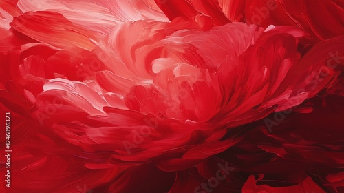 Chaotic Abstract Art in Crimson and Deep Violet