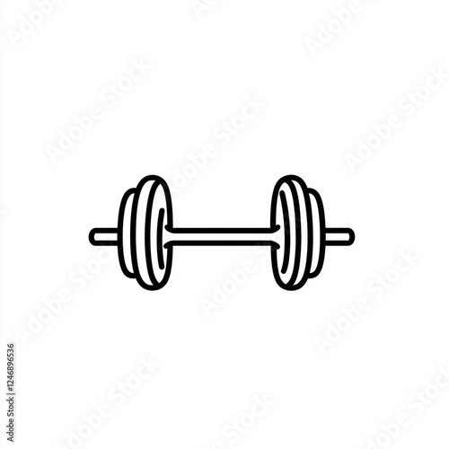 Compact Dumbbell Icon with Rounded Edges for Fitness Design