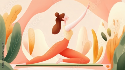 Dynamic Stretching: A Vector Illustration of Wellness and Flexibility