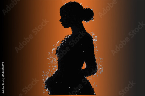 abstract illustration pointilize woman woman day