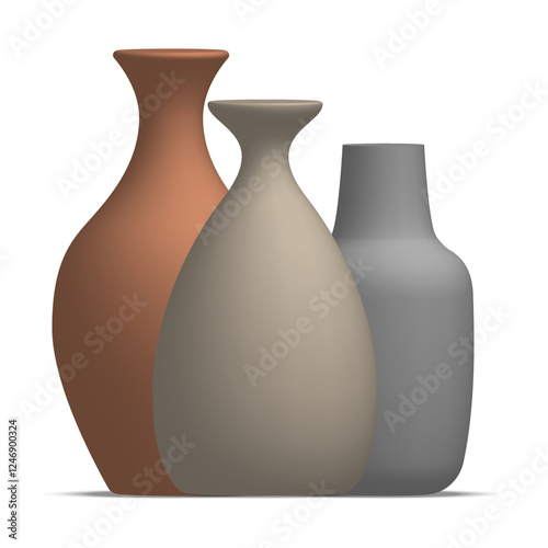 Unique ceramic vases collection in vibrant colors and shapes