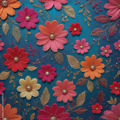 Stitched Fabric Patterns with Glitter Textured