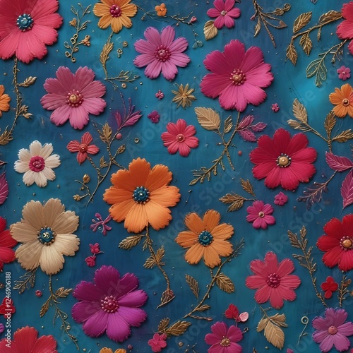 Stitched Fabric Patterns with Glitter Textured