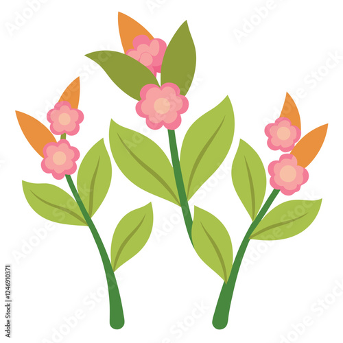 A beautiful vector illustration of a pink rose bouquet, blossoming with the essence of spring nature and floral beauty
