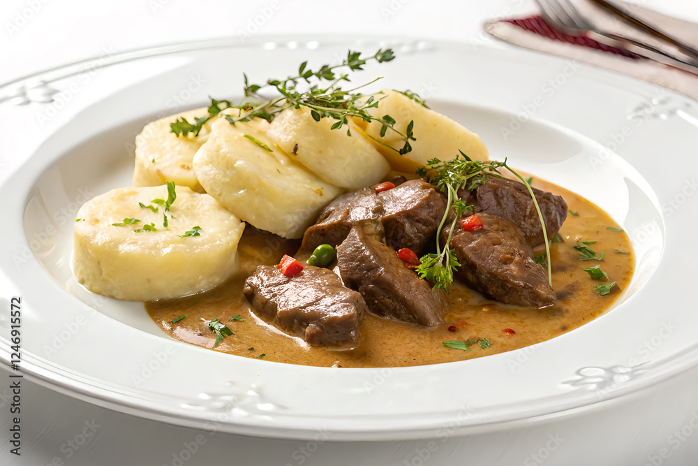 Savory Beef Stew with Thyme and Creamy Mashed Potato Side Dish Savory Beef Stew with Thyme and Creamy Mashed Potato Side Dish