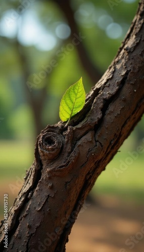 Snag on mopane tree with dead leaves and twigs, leaf, twig, dry photo