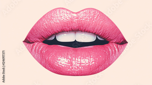 elegant pink lips with subtle highlights