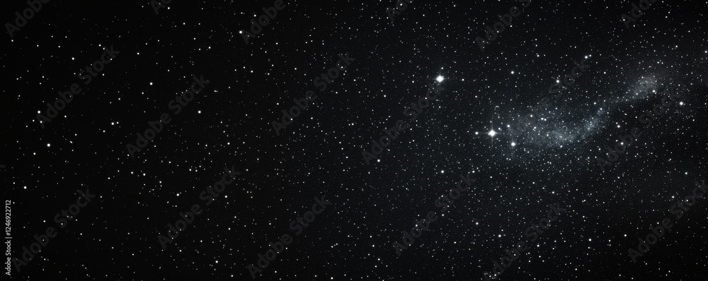 Obraz premium A vast expanse of night sky filled with countless stars and celestial objects, creating a mesmerizing cosmic view.