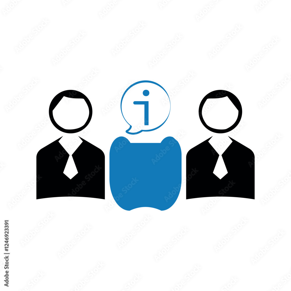 Support team information flat vector icon. Support team information flat vector icon.