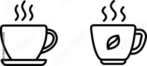 Hot and Steamy Coffee Cup Icon for Cafes, Morning Routines, and Warm Beverages