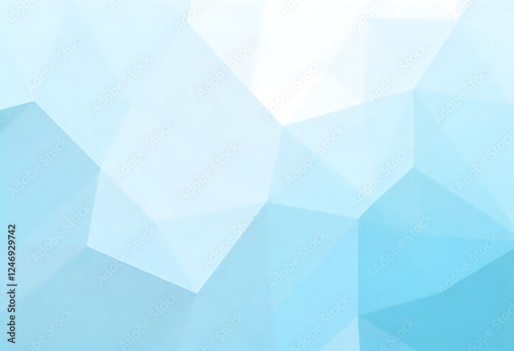 Fototapeta premium Light Blue Low Poly Background: Abstract Geometric Design