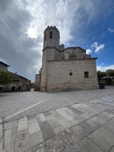 Castillo, calles y edificios de un pueblo del Matarraña, Calaceite o Valderobres photo