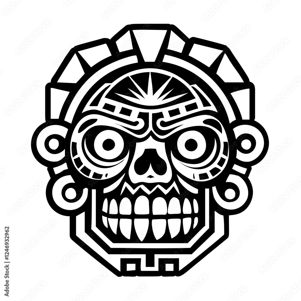 Fototapeta premium Ancient mayan icon in glyph style