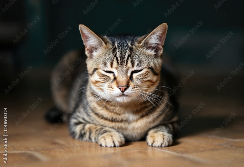 cat sitting with eyes closed cat sitting with eyes closed