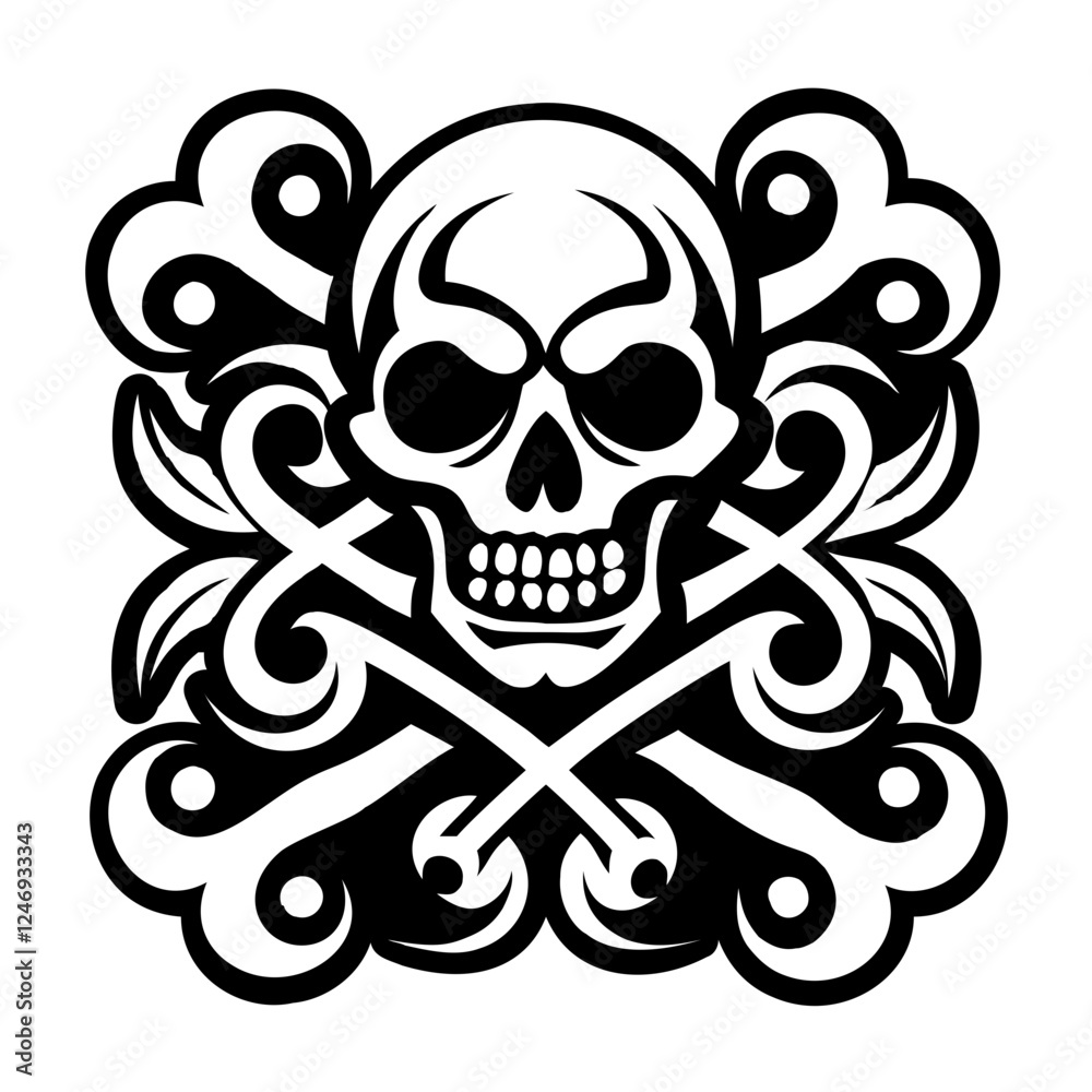 Fototapeta premium A solid style icon of skull tattoo