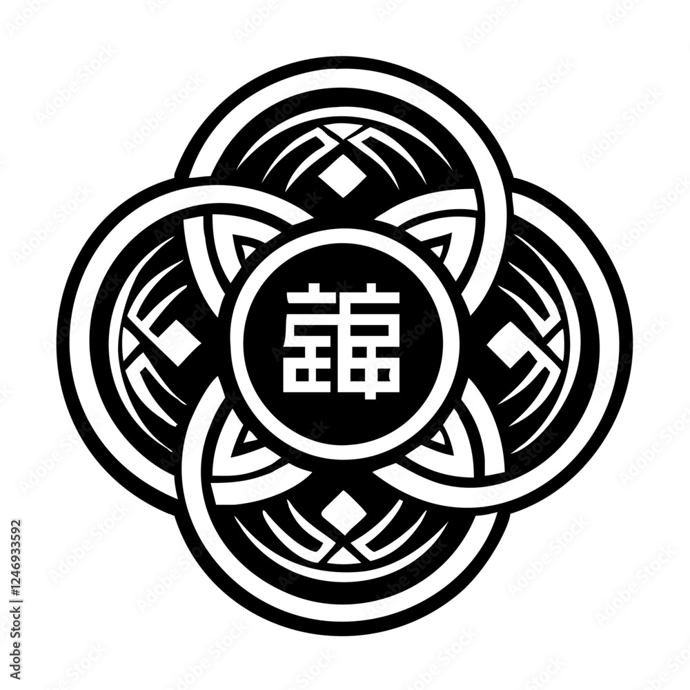Interlocking tattoo icon in glyph style Interlocking tattoo icon in glyph style