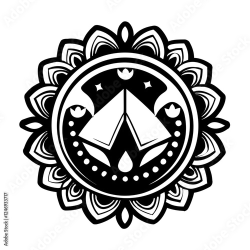 A solid style icon of fortune cookie symbol