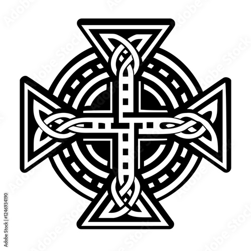 Cross symbol icon in solid style