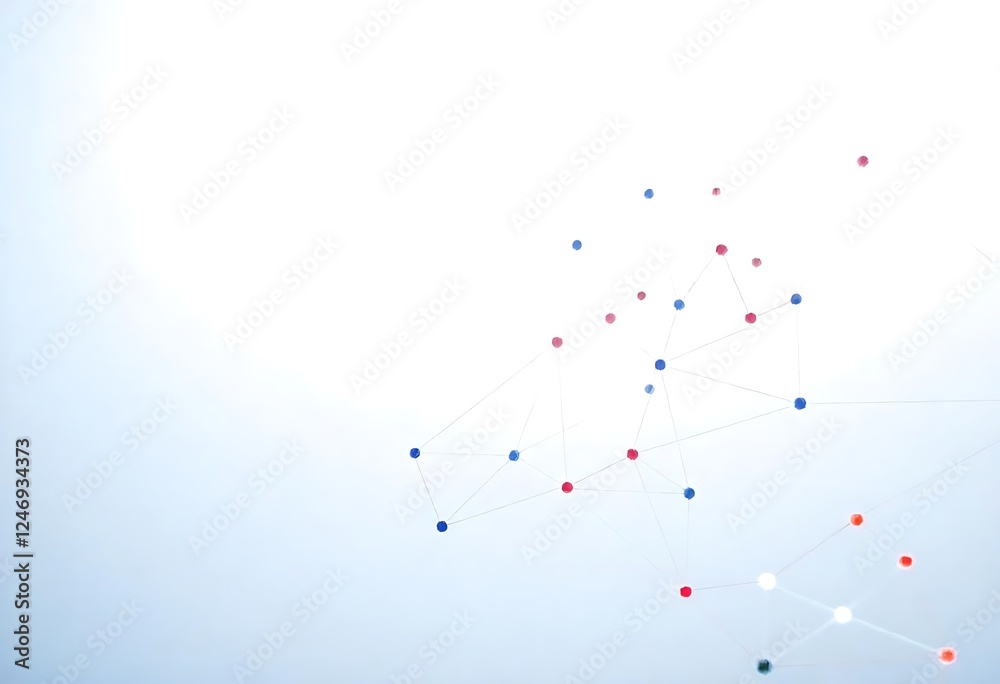 Minimalist Network Visualization with Copy Space: Abstract Connections on Light Background Minimalist Network Visualization with Copy Space: Abstract Connections on Light Background