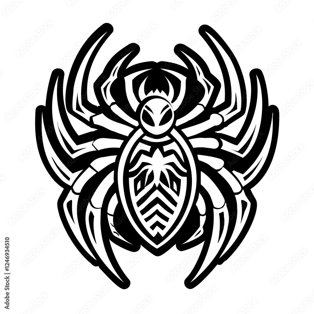 A solid style icon of spider symbol A solid style icon of spider symbol