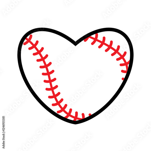 Baseball Ball Heart Shape