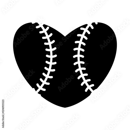 Baseball Ball Heart Shape