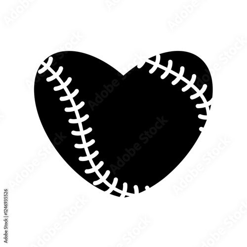 Baseball Ball Heart Shape