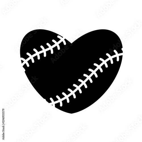 Baseball Ball Heart Shape