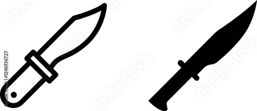 "Hunting Knife Vector Icon Set - A Sharp and Rugged Collection"