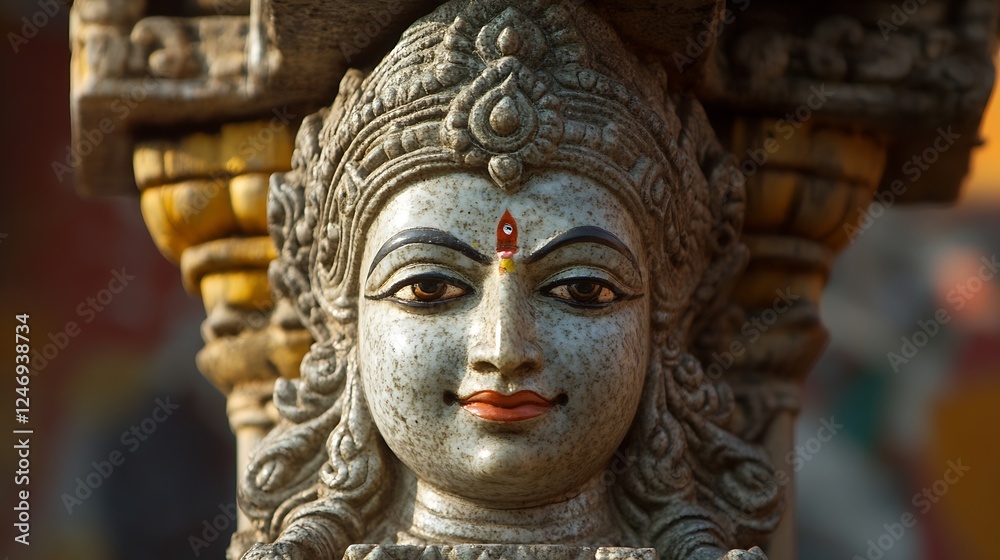custom made wallpaper toronto digitalExquisite Stone Sculpture of Hindu Goddess Adorned with Intricate Details : Generative AI