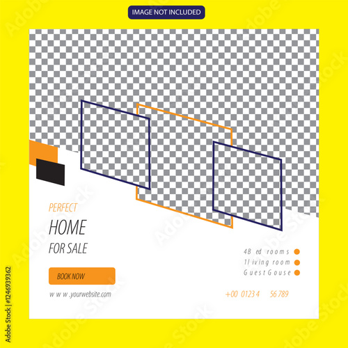 Real estate social media post or square web banner advertising template