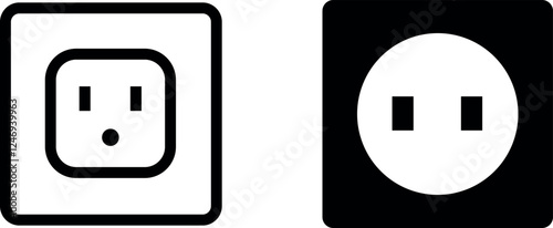 "Power Socket Vector Icon Set - A Convenient and Practical Collection"