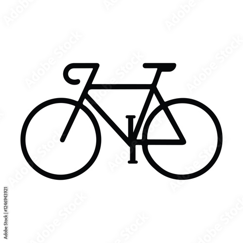 Bicycle silhouette vector, Road bike, Bicycle outline icon, Cycle symbol, Bicycle icon design, Bicycle vector illustration isolated on a white background.