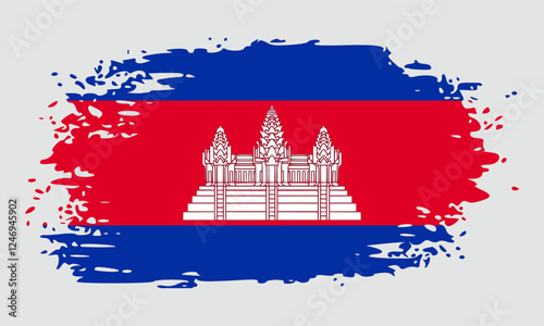 cambodia flag brush stroke. banner vector illustration. Vector illustration