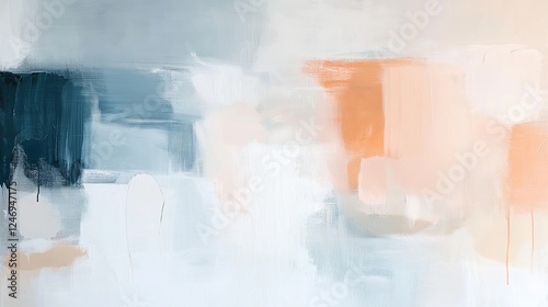abstract painting with soft, earthy hues and minimal brushstrokes